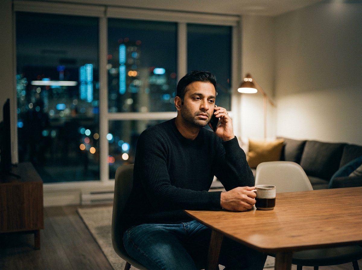 Overseas Pakistani son on a late-night video call with his parents in Lahore